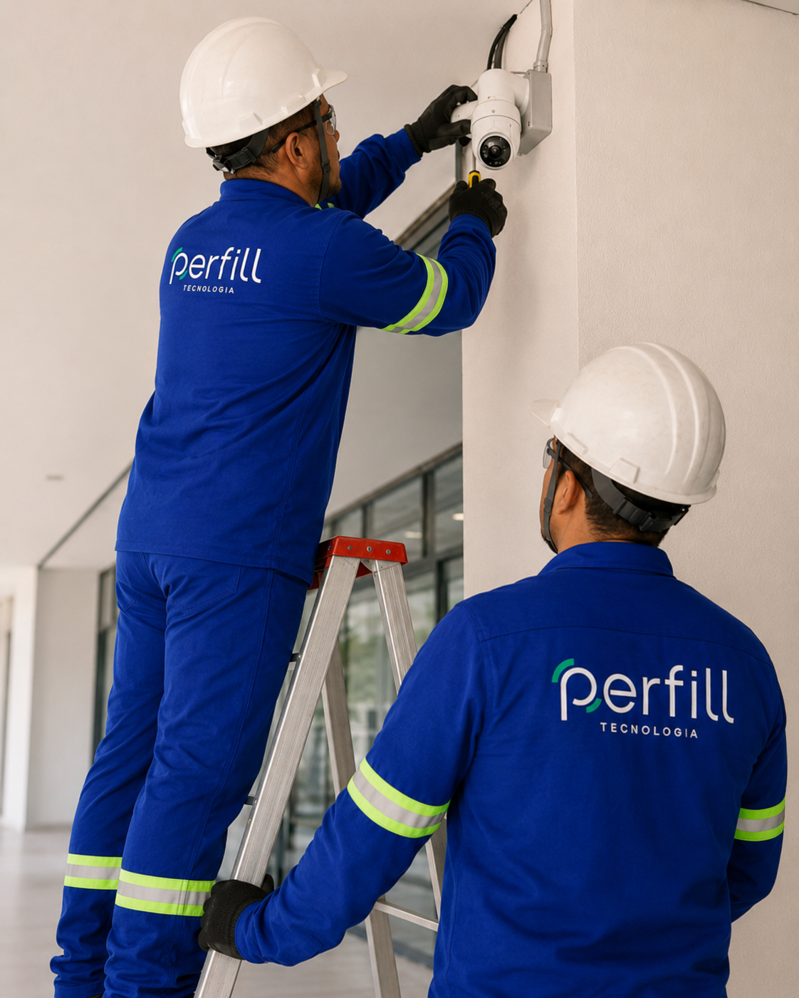 Equipe técnica em sala de servidores